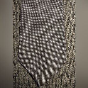 Basile 100% Wool Tie Made In Italy Black And White Tiny Checks